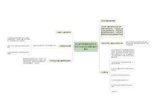 幼儿教师招聘考试碎片化知识34:活动区设置的基本要求