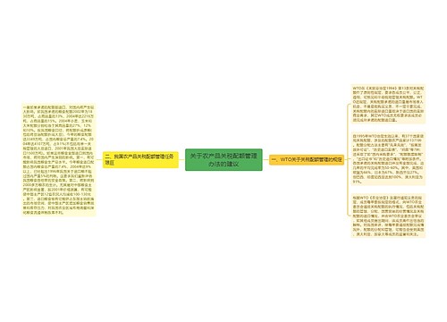 关于农产品关税配额管理办法的建议