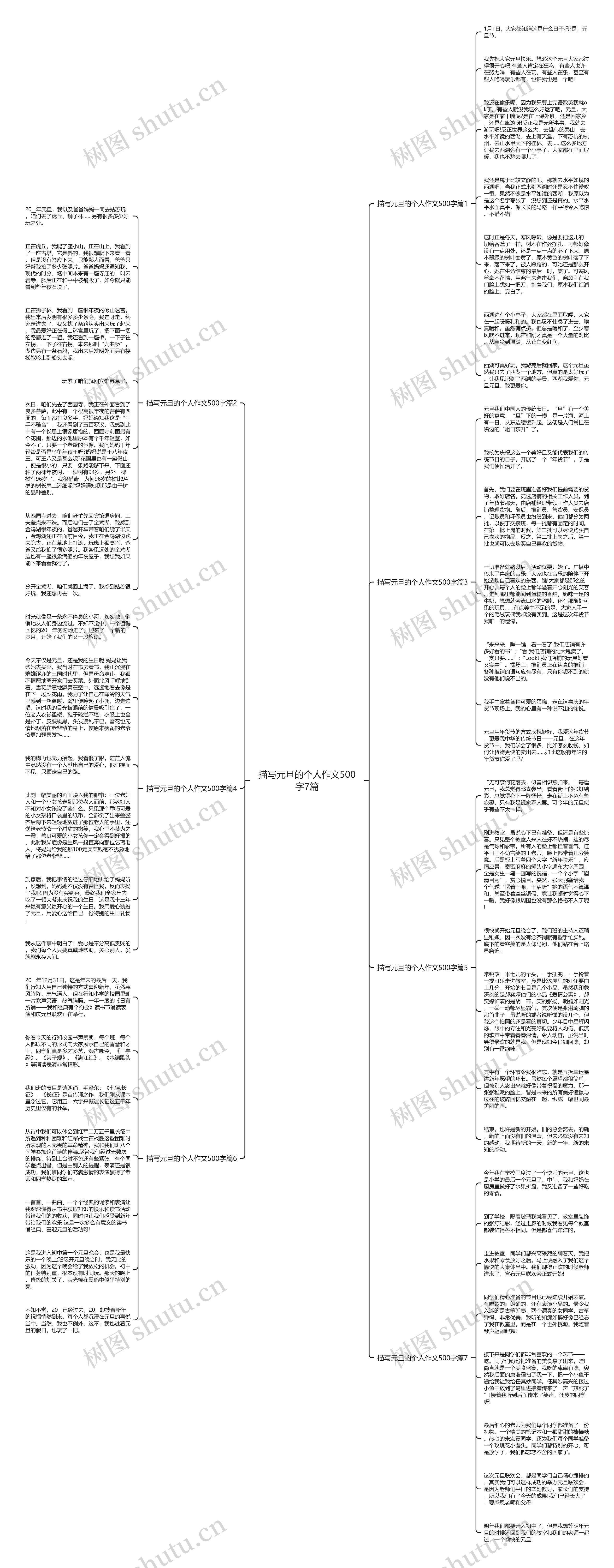 描写元旦的个人作文500字7篇思维导图