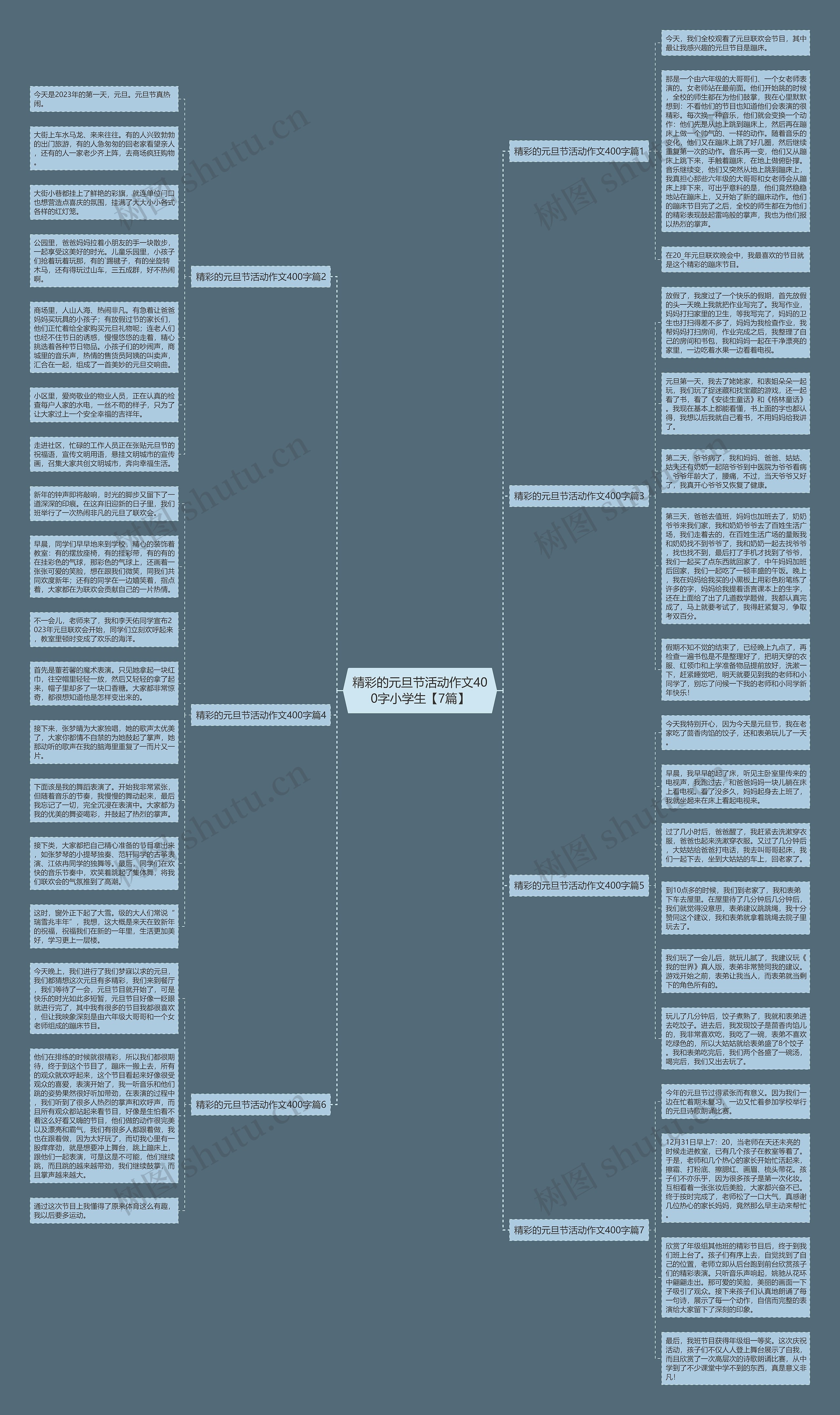 精彩的元旦节活动作文400字小学生【7篇】思维导图