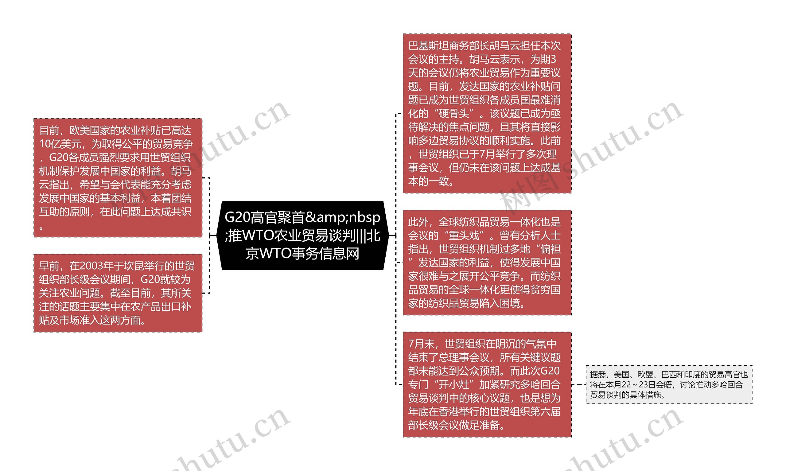 G20高官聚首&amp;nbsp;推WTO农业贸易谈判|||北京WTO事务信息网思维导图