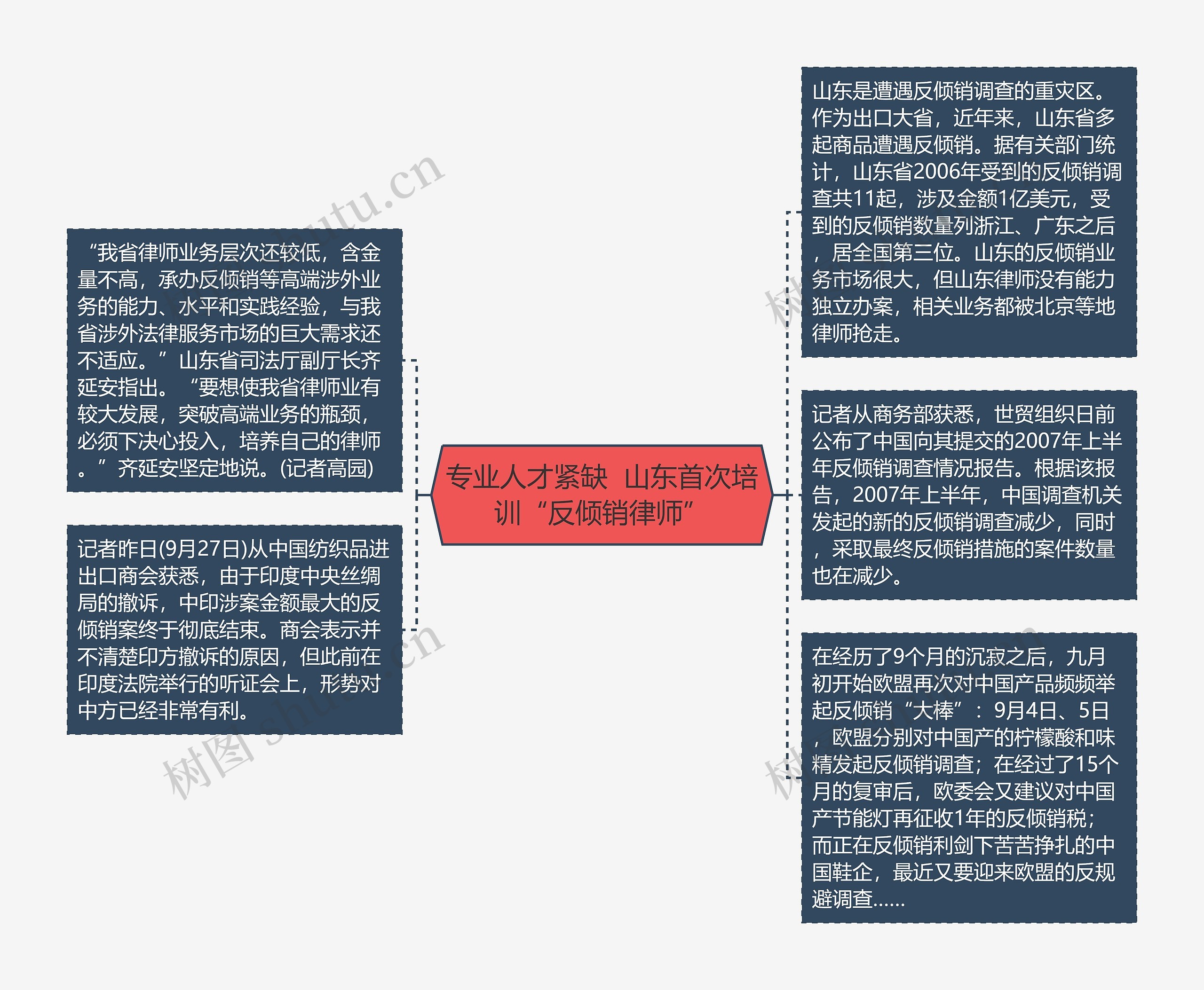 专业人才紧缺  山东首次培训“反倾销律师”思维导图