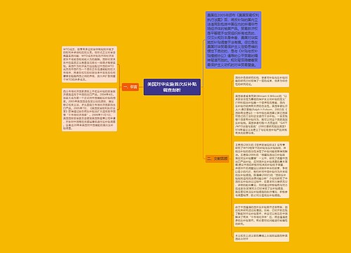 美国对华实施首次反补贴调查剖析