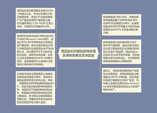 美国如对洪都拉斯棉袜重新课税将惠及亚洲国家