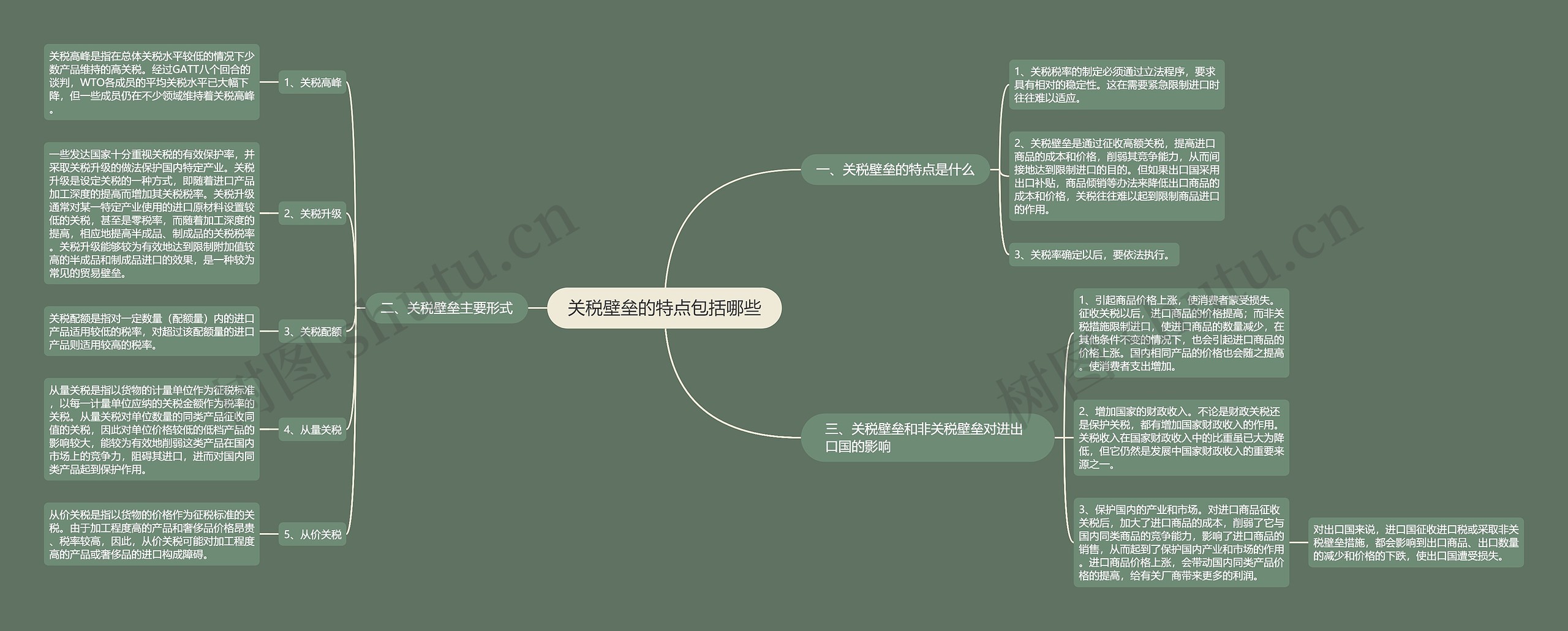 关税壁垒的特点包括哪些思维导图