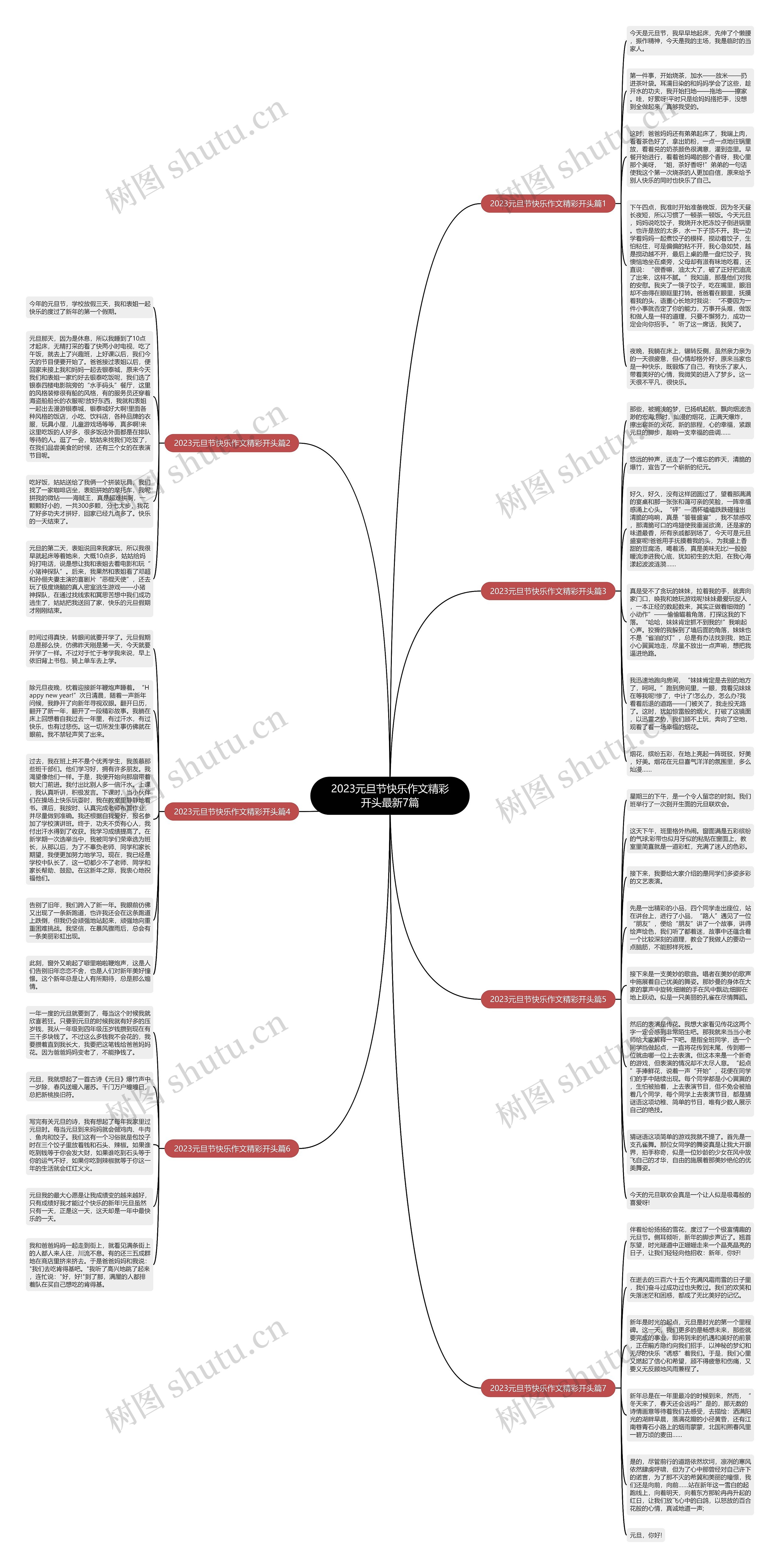 2023元旦节快乐作文精彩开头最新7篇思维导图