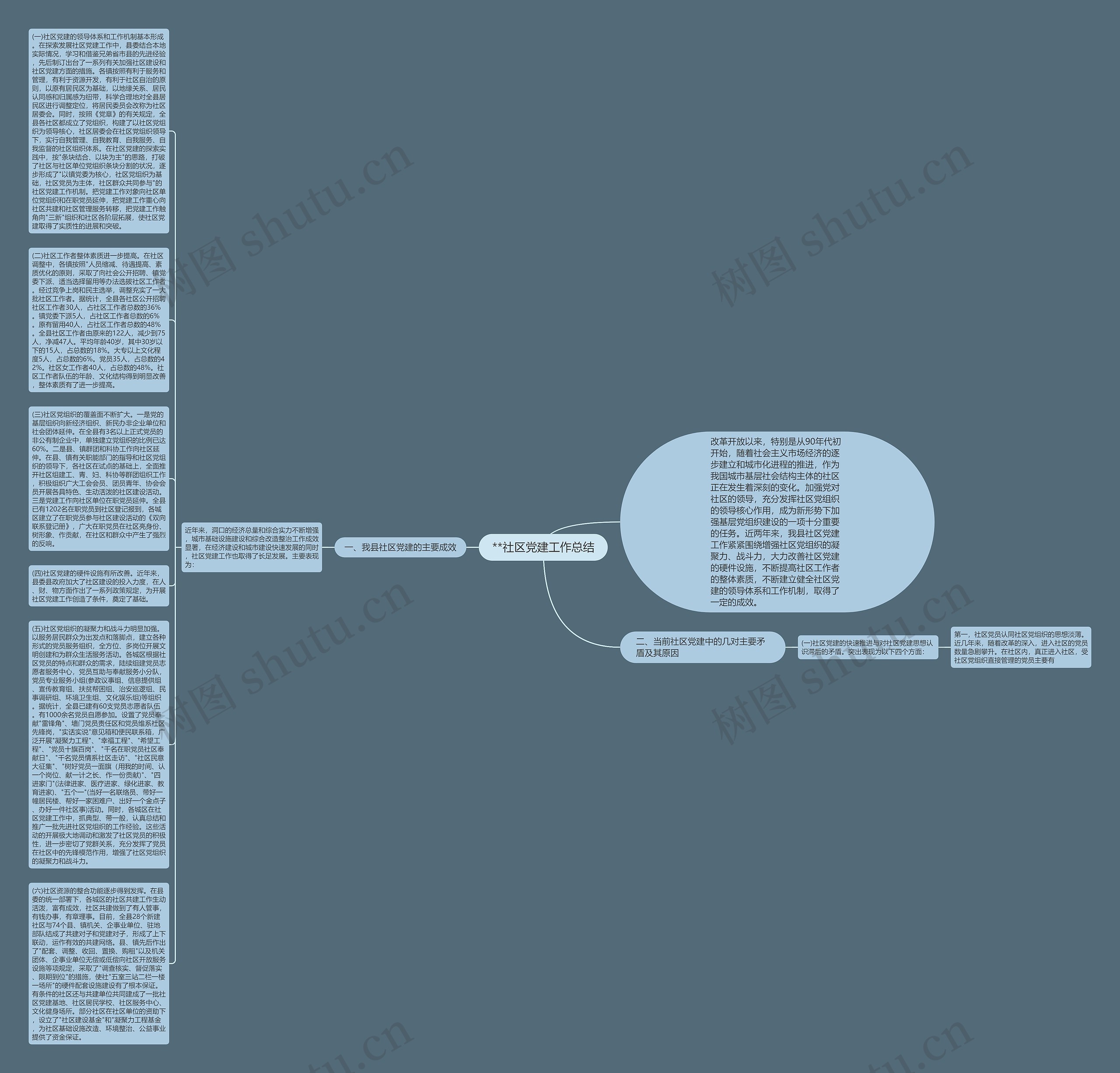 **社区党建工作总结思维导图