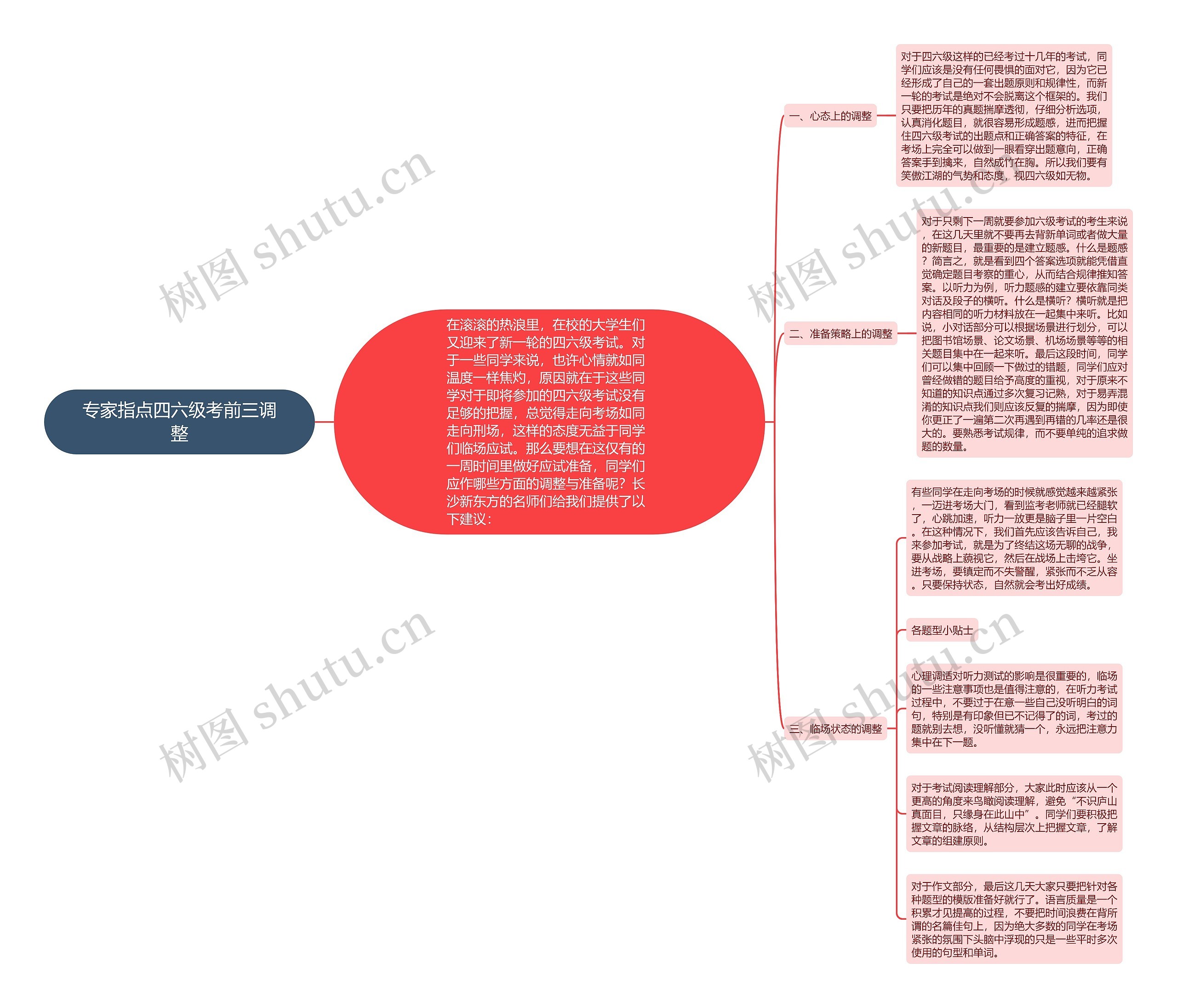 专家指点四六级考前三调整思维导图