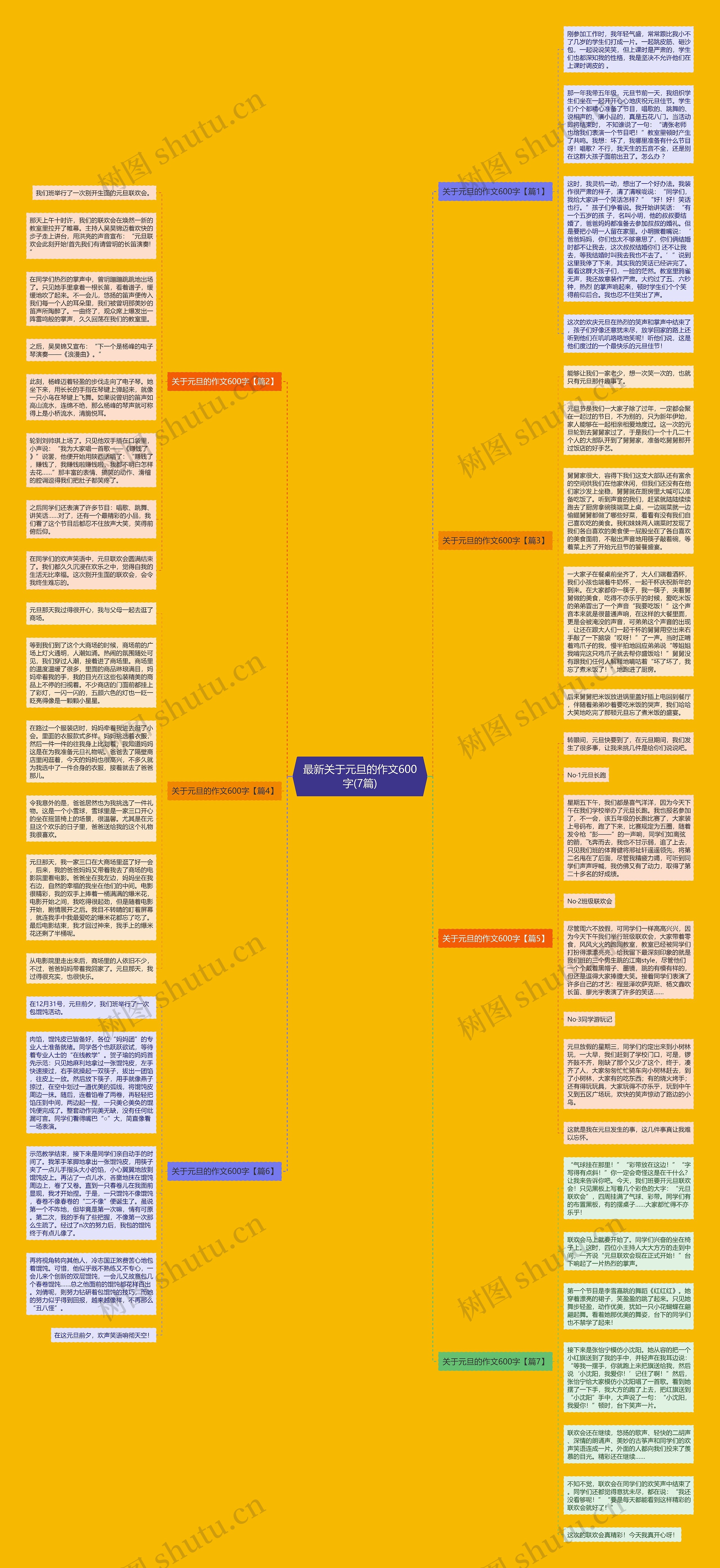 最新关于元旦的作文600字(7篇)思维导图