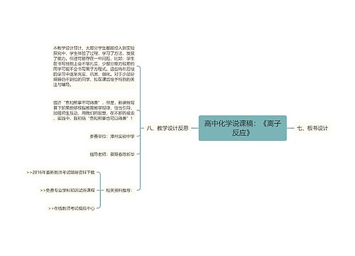 高中化学说课稿：《离子反应》