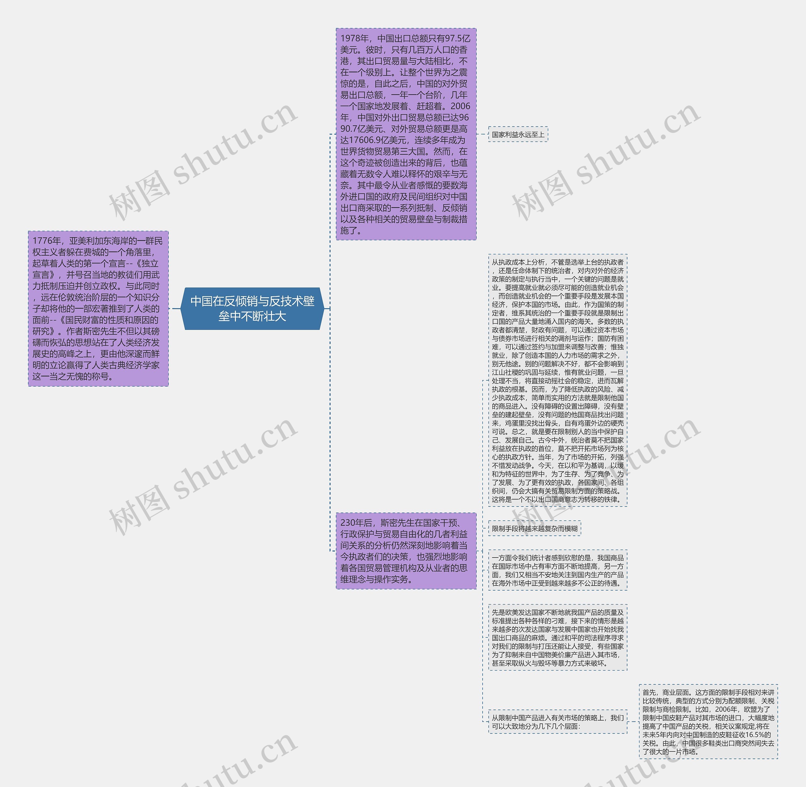 中国在反倾销与反技术壁垒中不断壮大思维导图