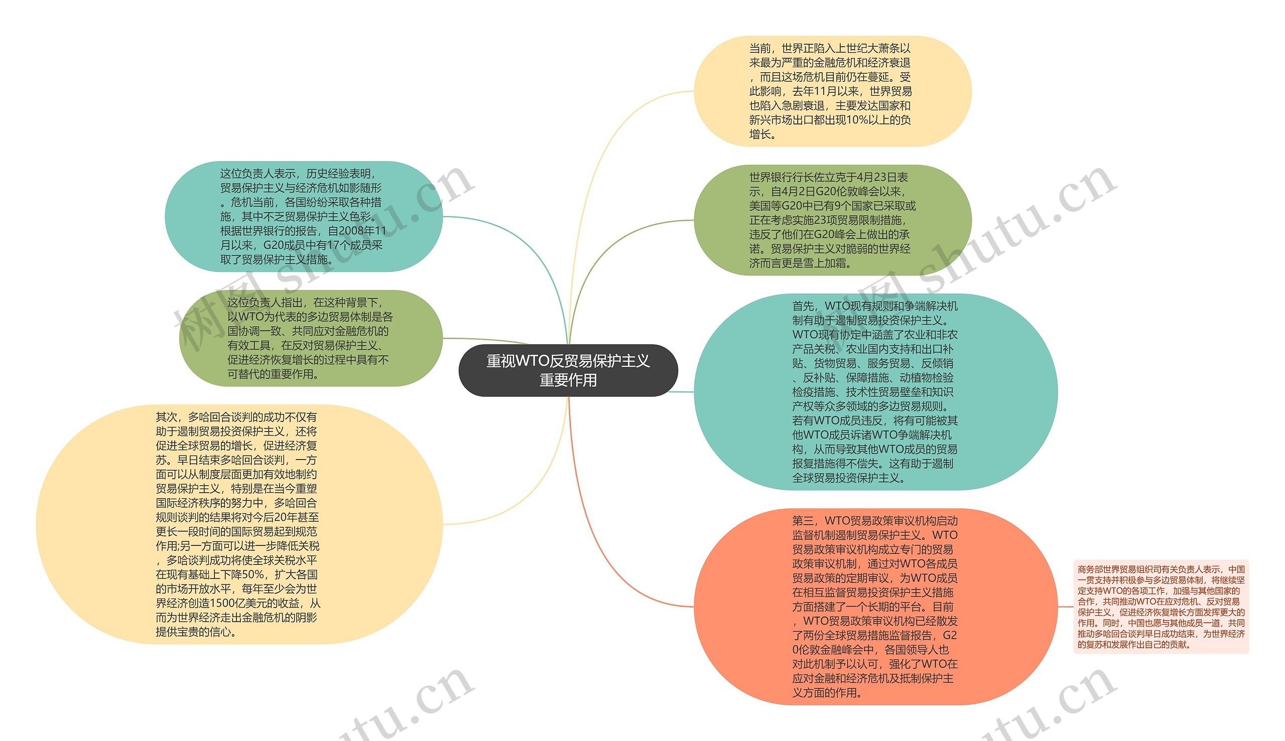 重视WTO反贸易保护主义重要作用思维导图