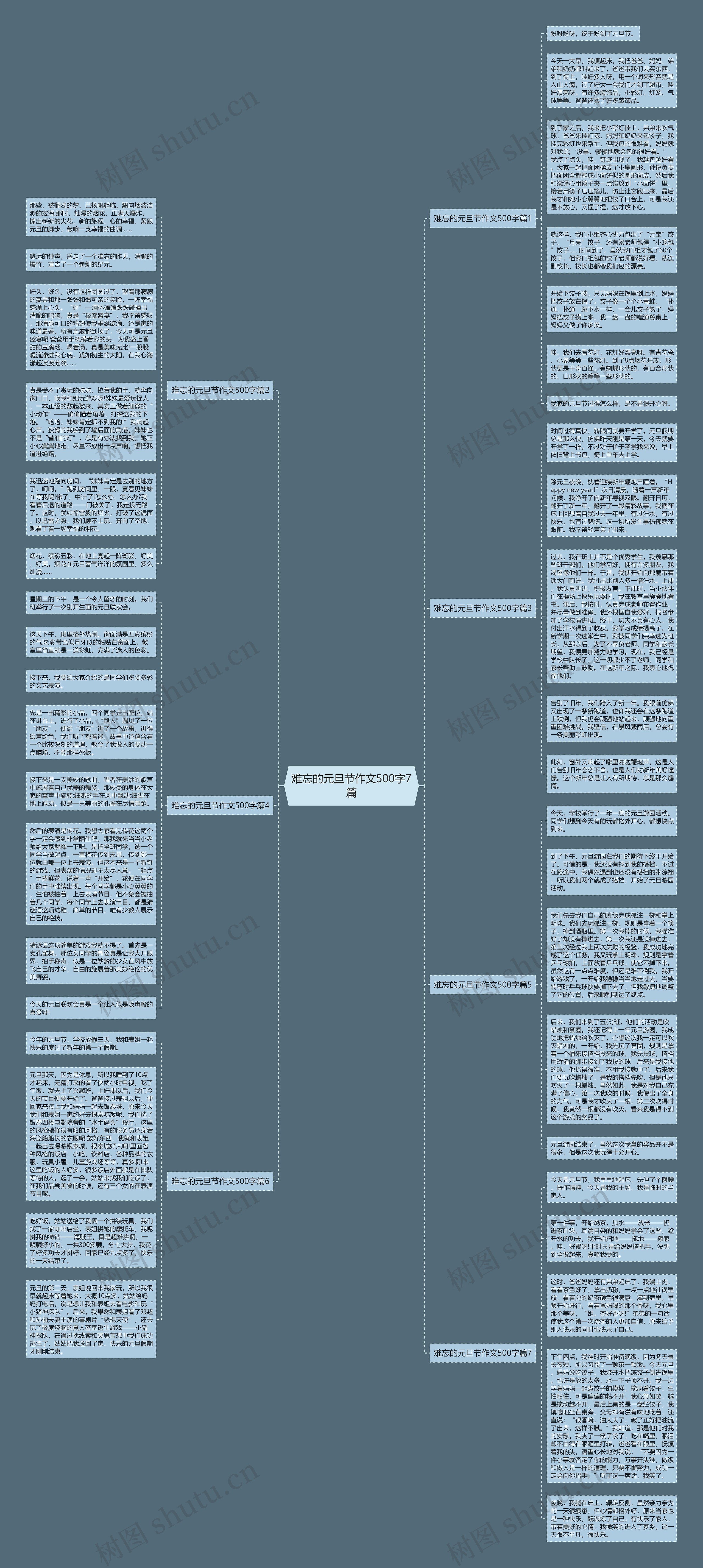 难忘的元旦节作文500字7篇思维导图