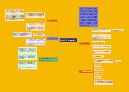 管理出口的措施有哪些?