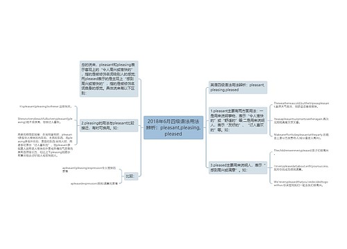 2018年6月四级语法用法辨析：pleasant,pleasing,pleased