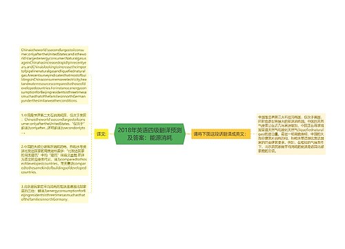 2018年英语四级翻译预测及答案：能源消耗