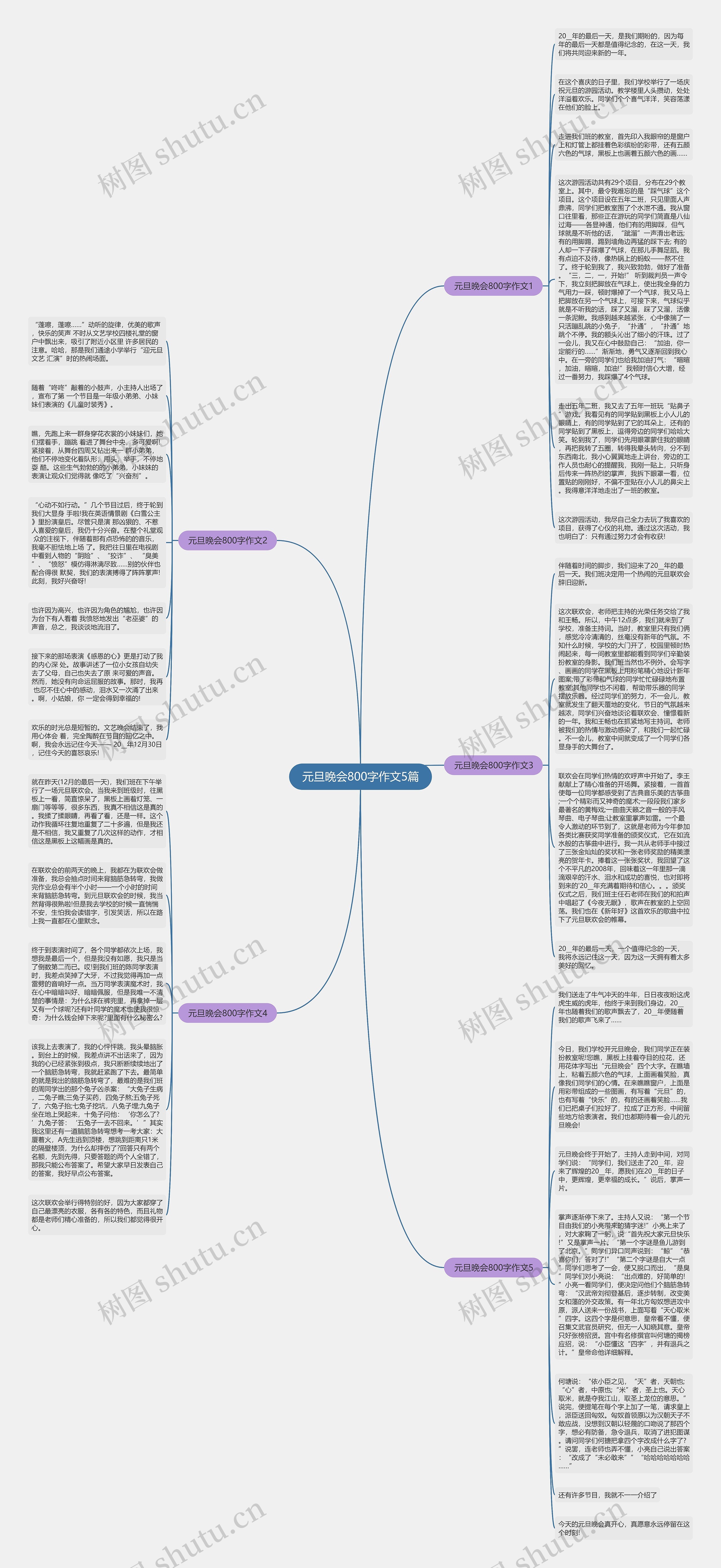 元旦晚会800字作文5篇思维导图