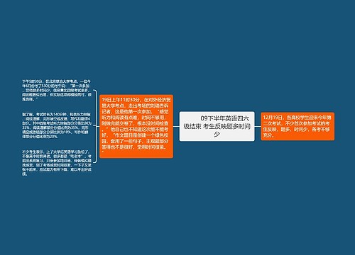         	09下半年英语四六级结束 考生反映题多时间少