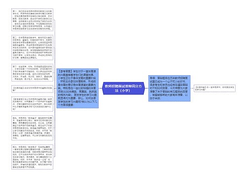 教师招聘面试答辩高分方法（小学）