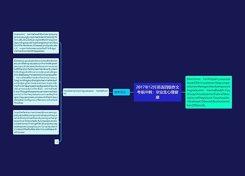 2017年12月英语四级作文考前冲刺：毕业生心理健康