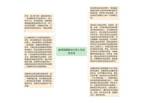 教师招聘面试之导入方法及方法