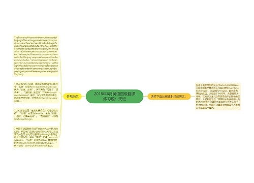 2018年6月英语四级翻译练习题：天坛