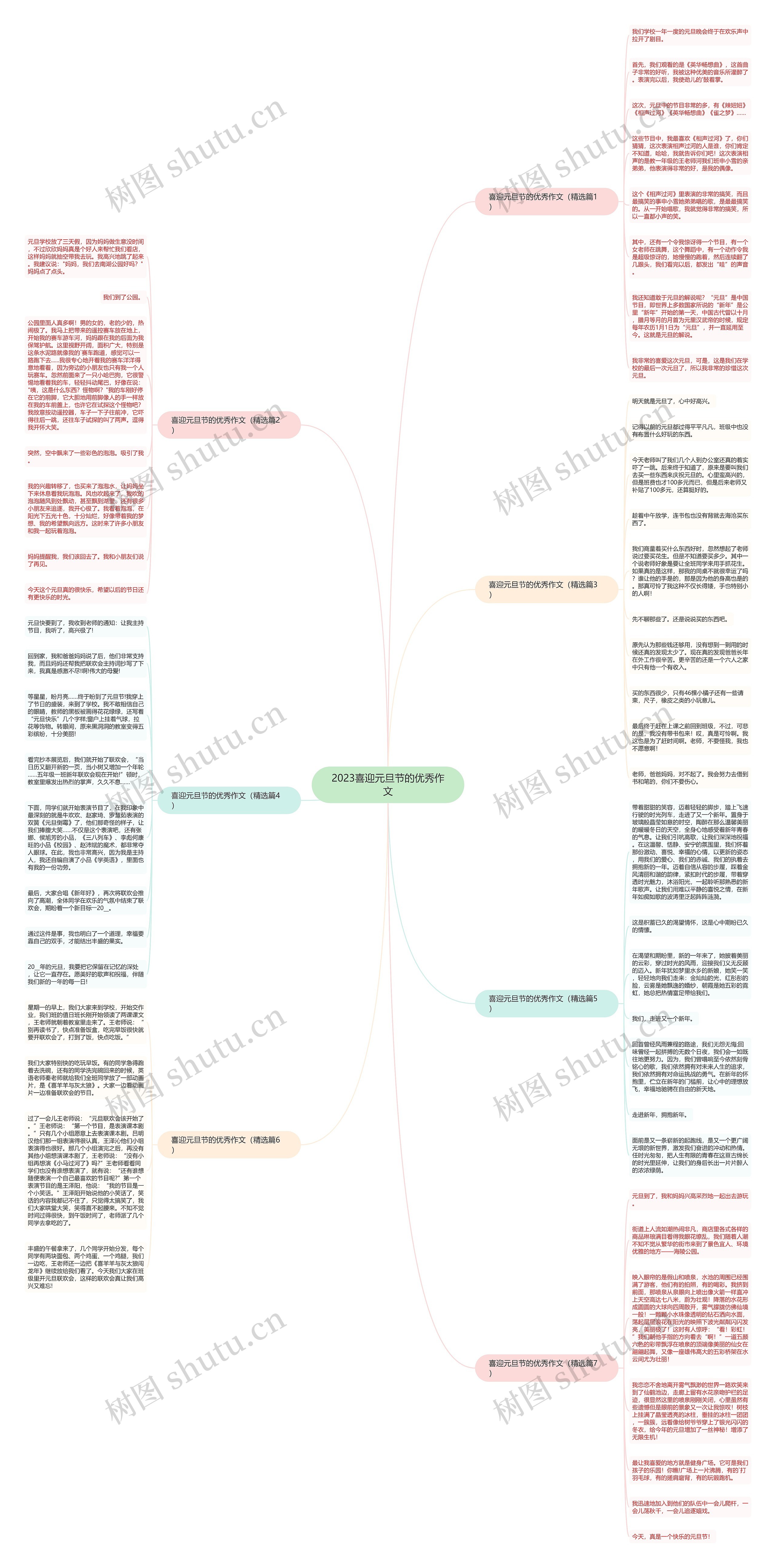 2023喜迎元旦节的优秀作文思维导图