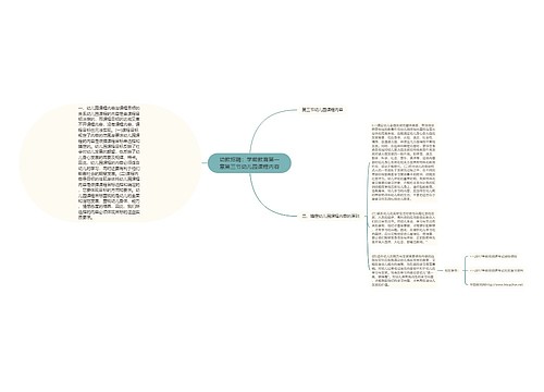 幼教招聘：学前教育第一章第三节幼儿园课程内容
