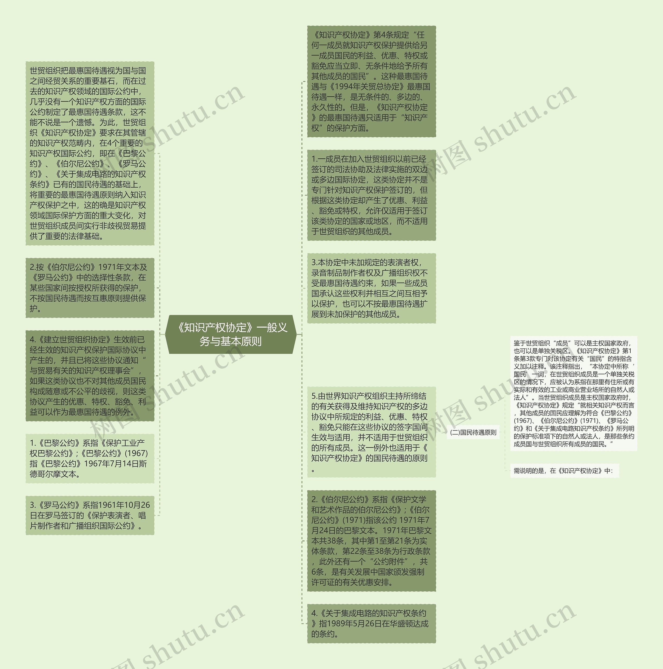 《知识产权协定》一般义务与基本原则思维导图