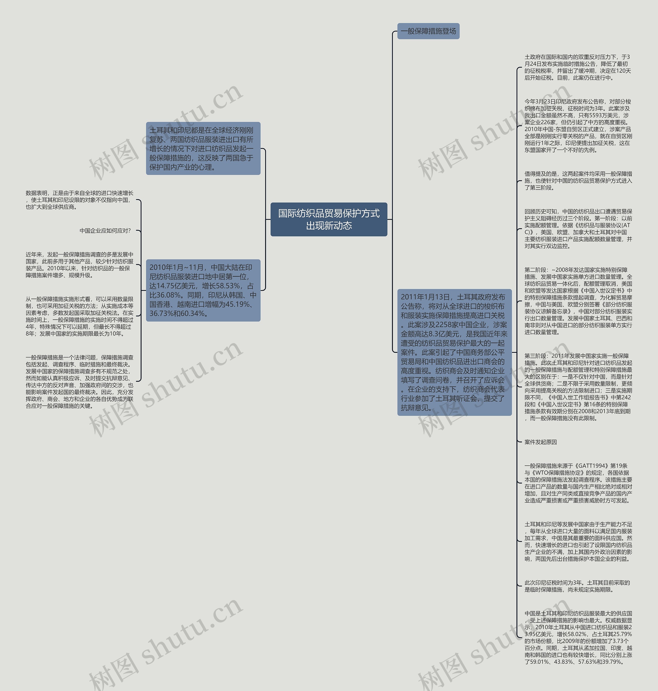 国际纺织品贸易保护方式出现新动态思维导图