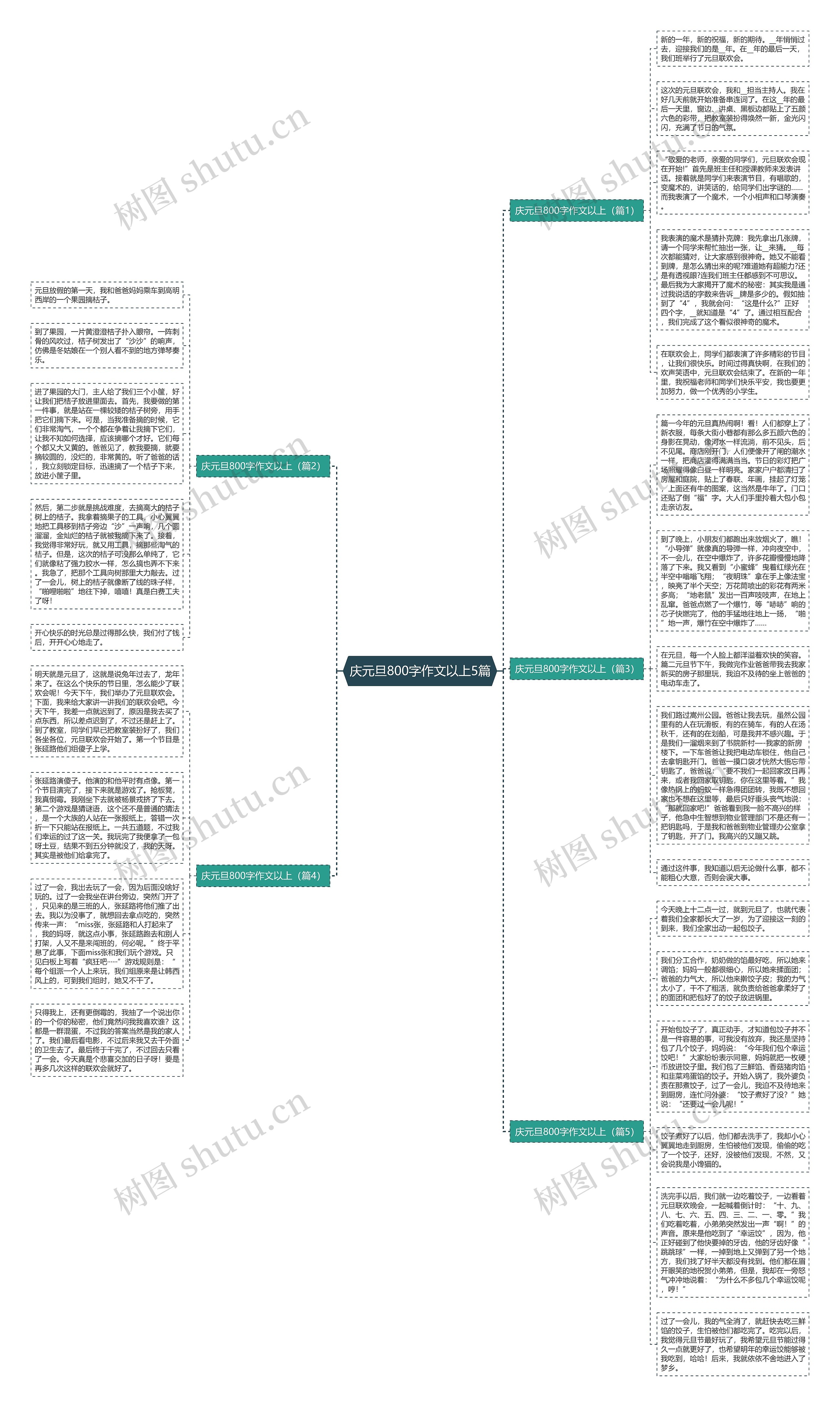 庆元旦800字作文以上5篇思维导图