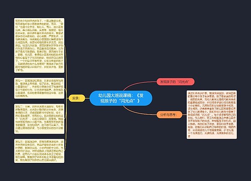 幼儿园大班说课稿：《发现孩子的“闪光点”》