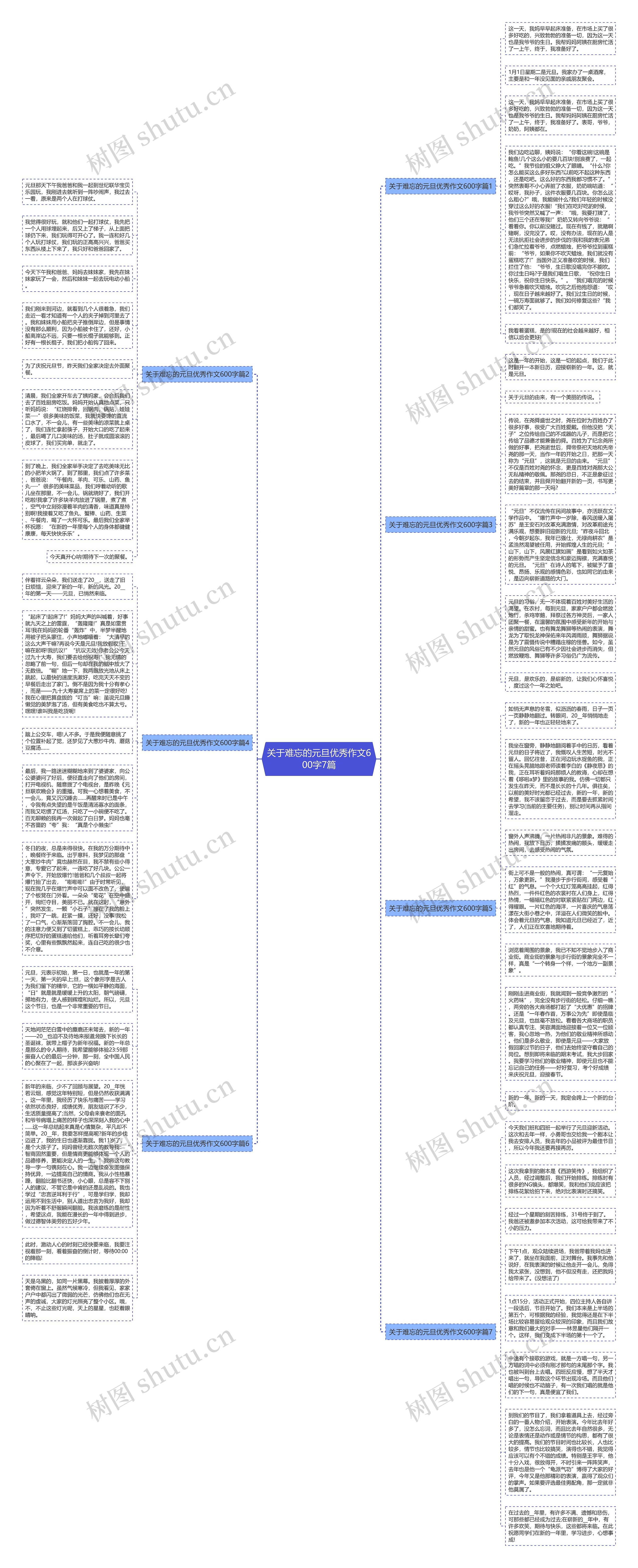 关于难忘的元旦优秀作文600字7篇思维导图