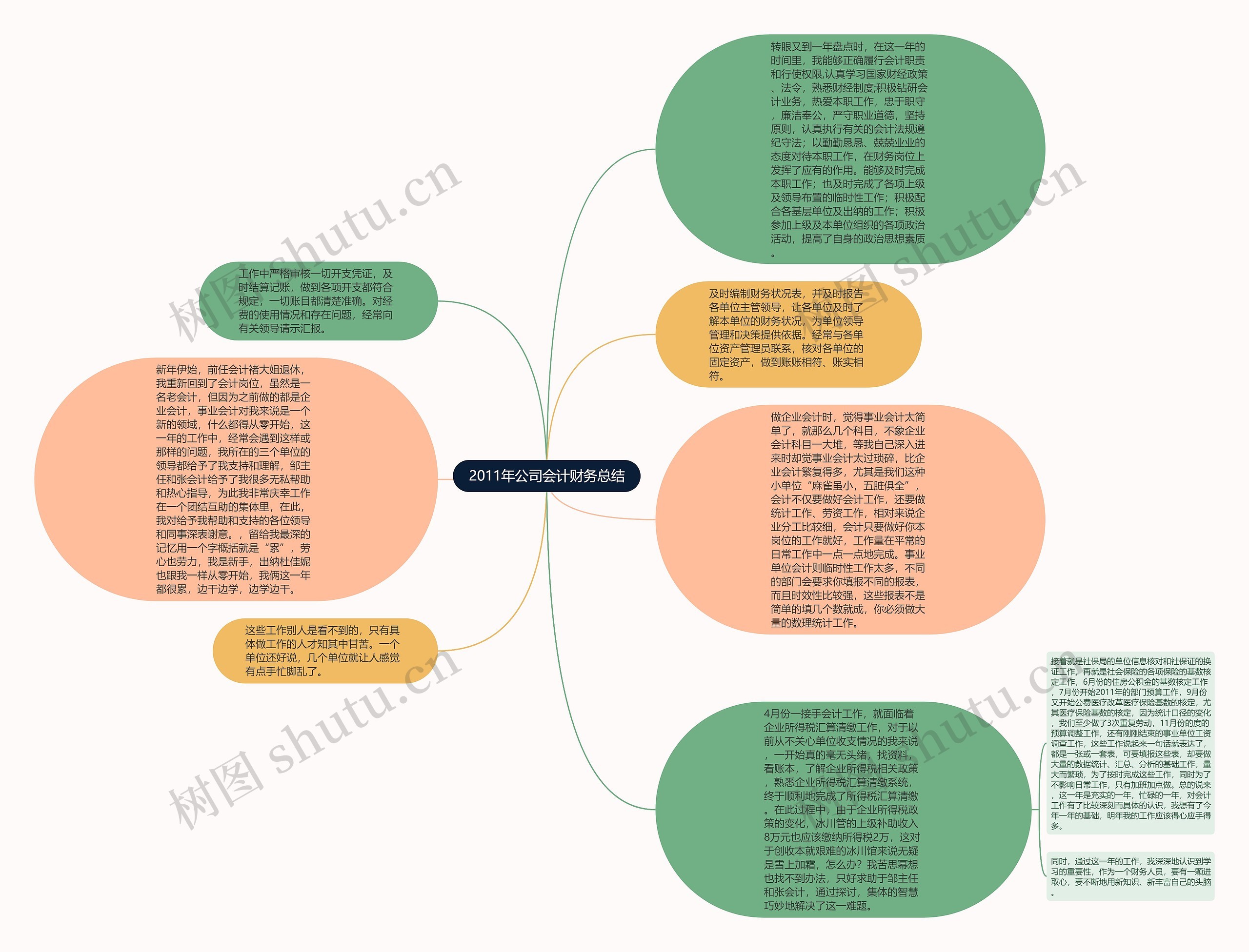 2011年公司会计财务总结思维导图