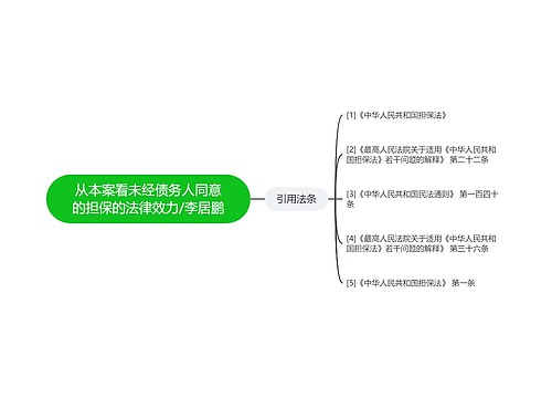 从本案看未经债务人同意的担保的法律效力/李居鹏