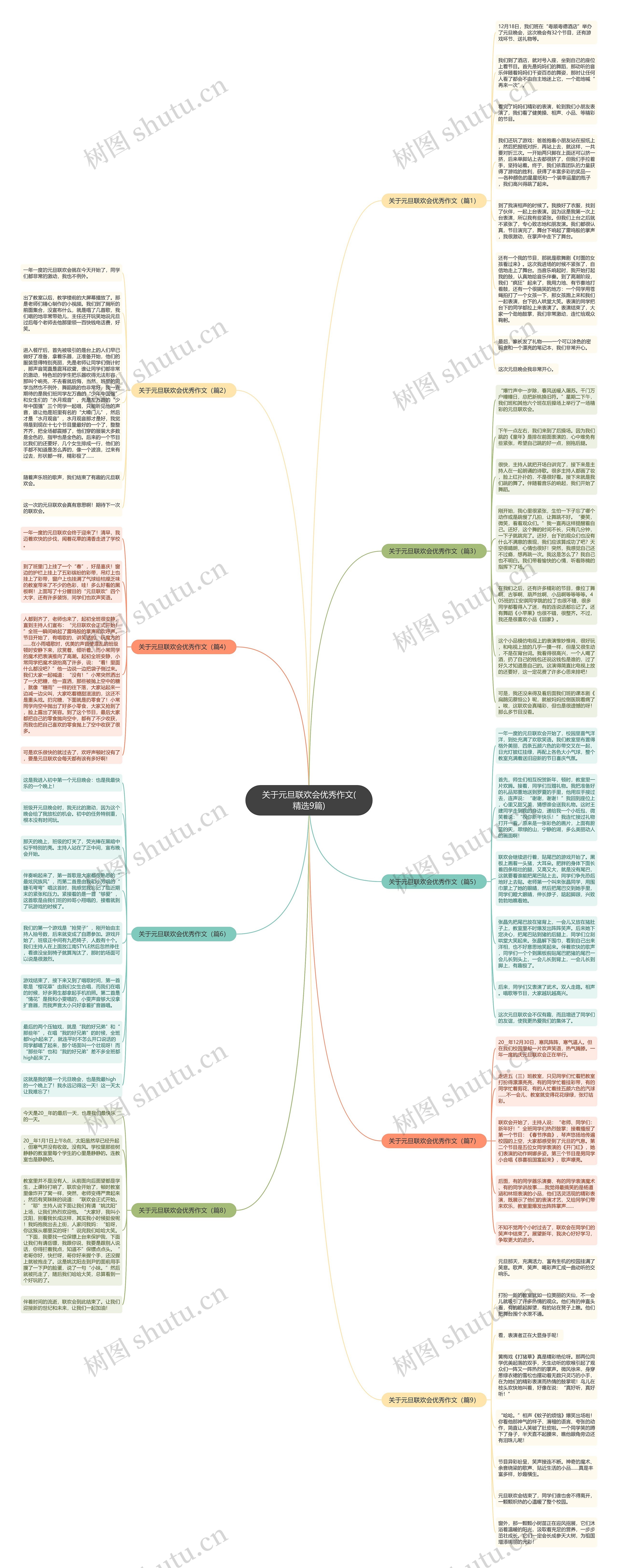 关于元旦联欢会优秀作文(精选9篇)思维导图