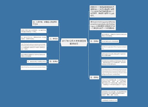 2017年12月大学英语四级翻译技巧