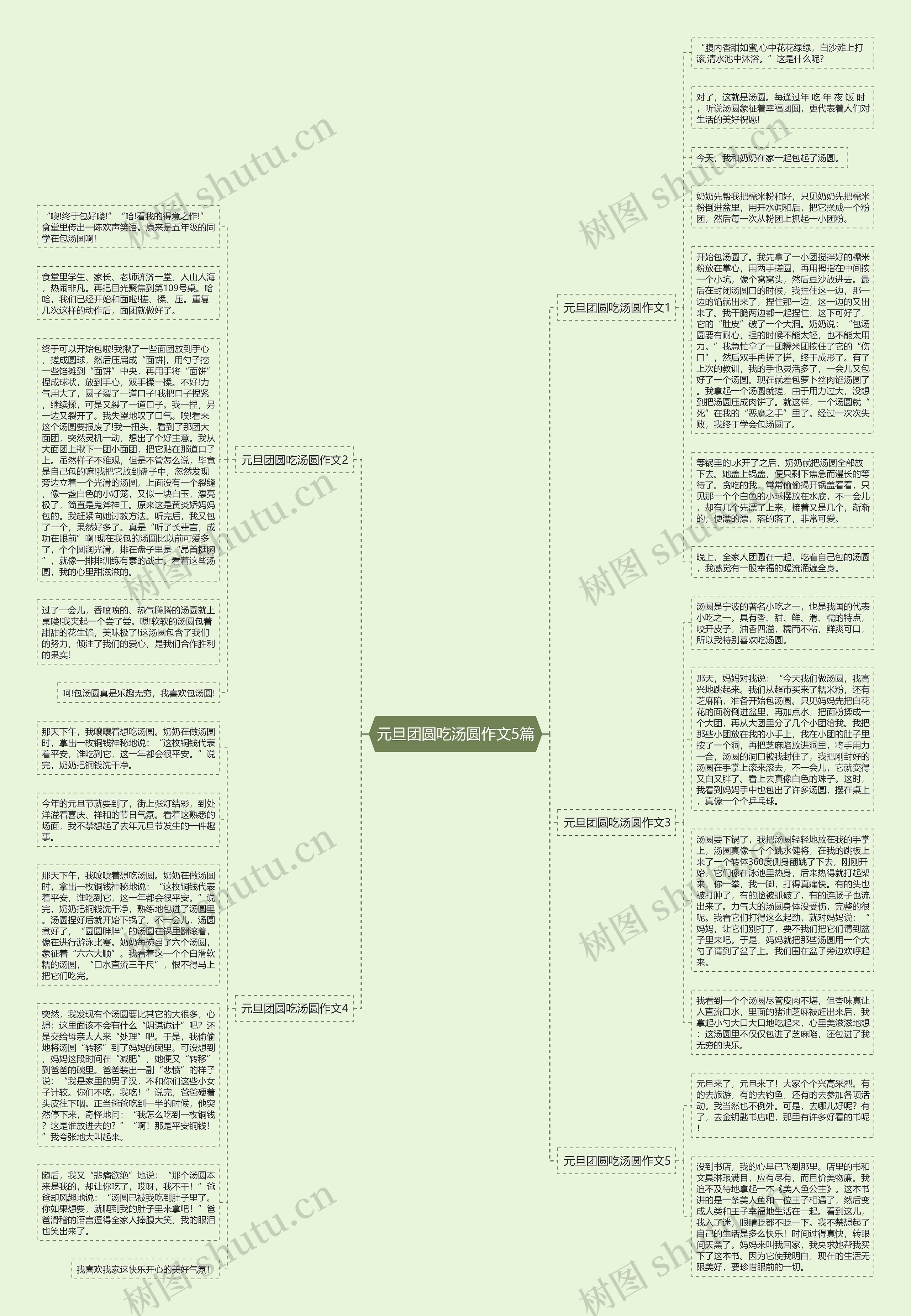 元旦团圆吃汤圆作文5篇思维导图