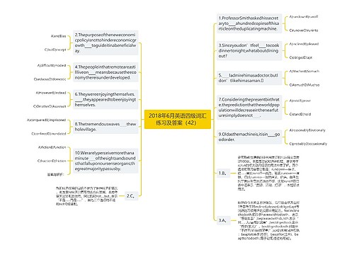 2018年6月英语四级词汇练习及答案（42）