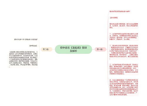 初中音乐《龙船调》答辩及解析