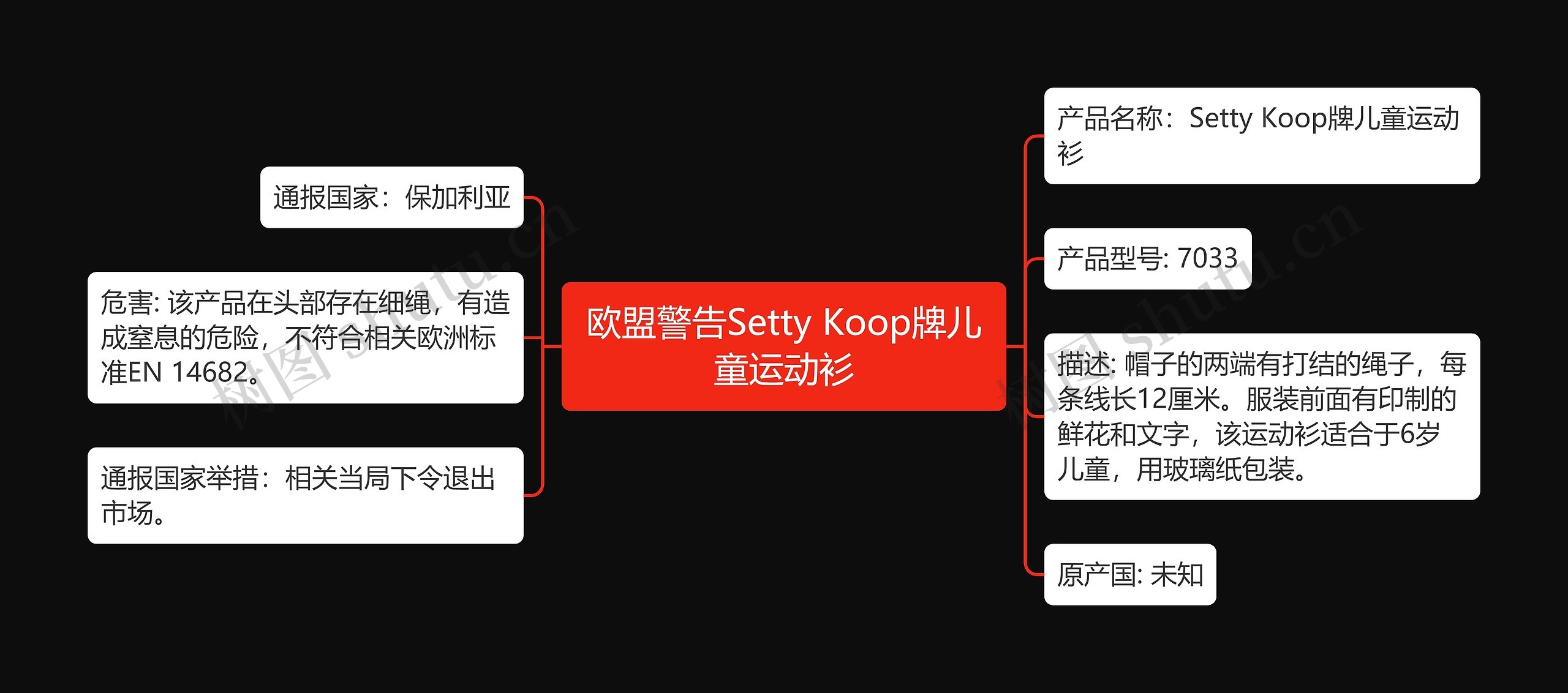 欧盟警告Setty Koop牌儿童运动衫