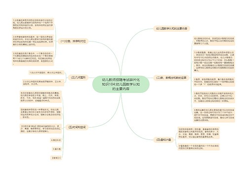 幼儿教师招聘考试碎片化知识104:幼儿园数学认知的主要内容