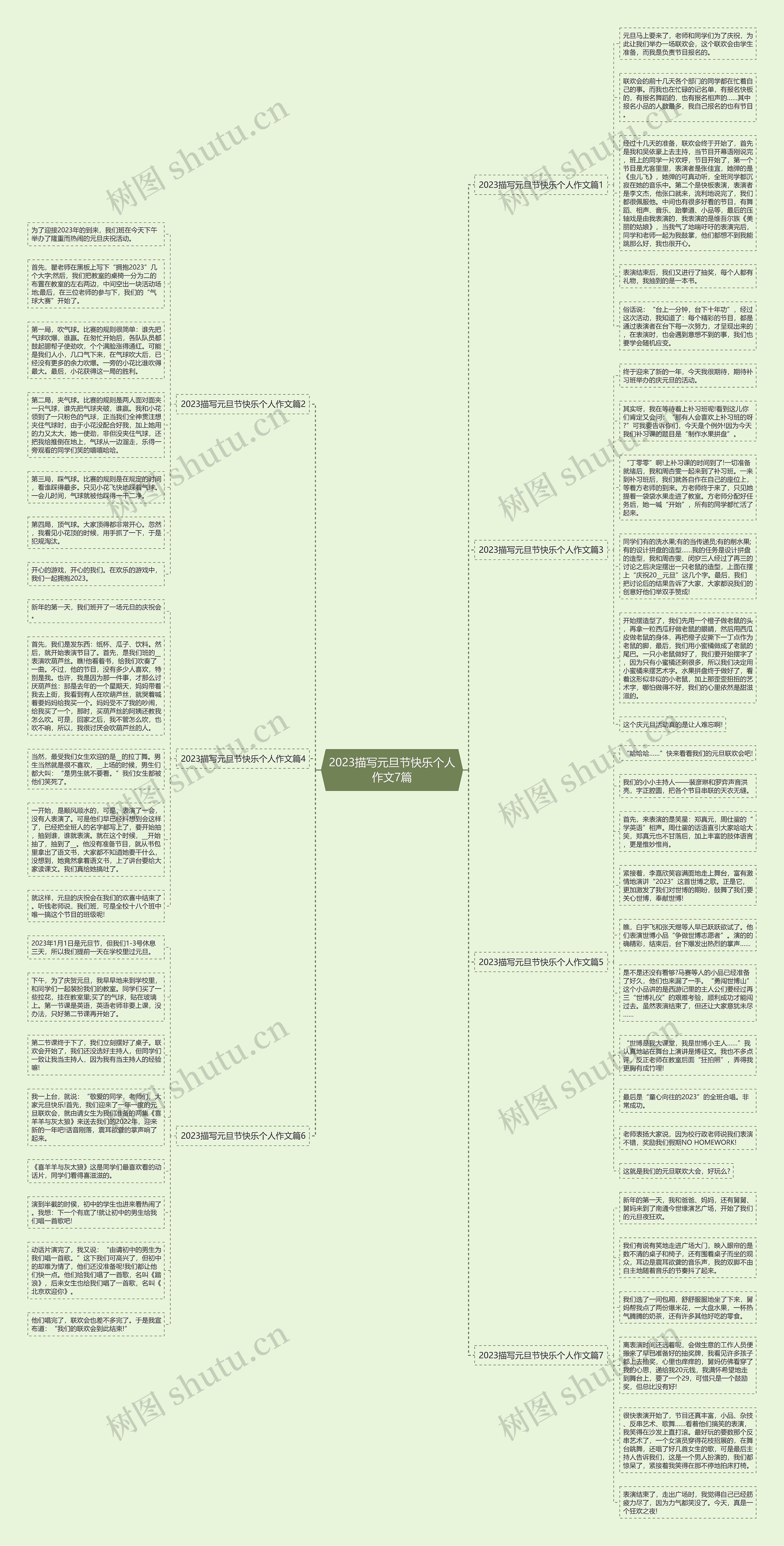 2023描写元旦节快乐个人作文7篇思维导图
