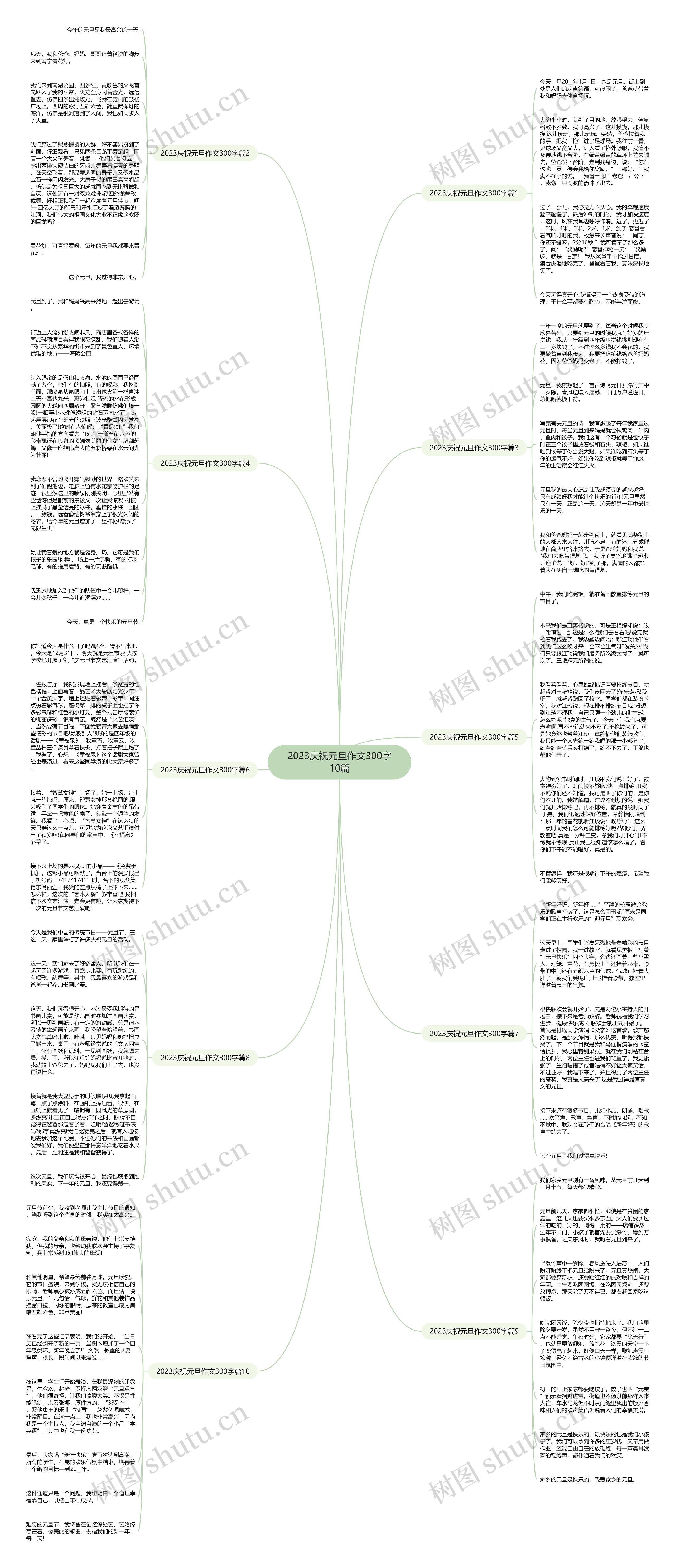2023庆祝元旦作文300字10篇思维导图