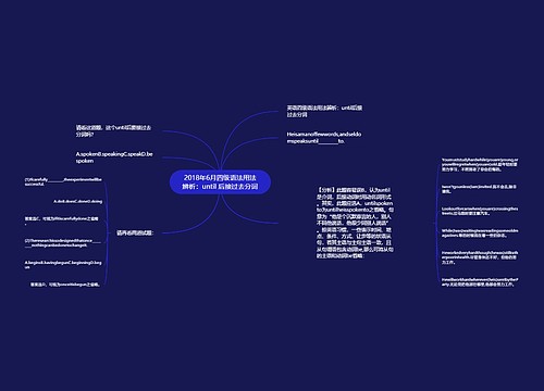2018年6月四级语法用法辨析：until 后接过去分词
