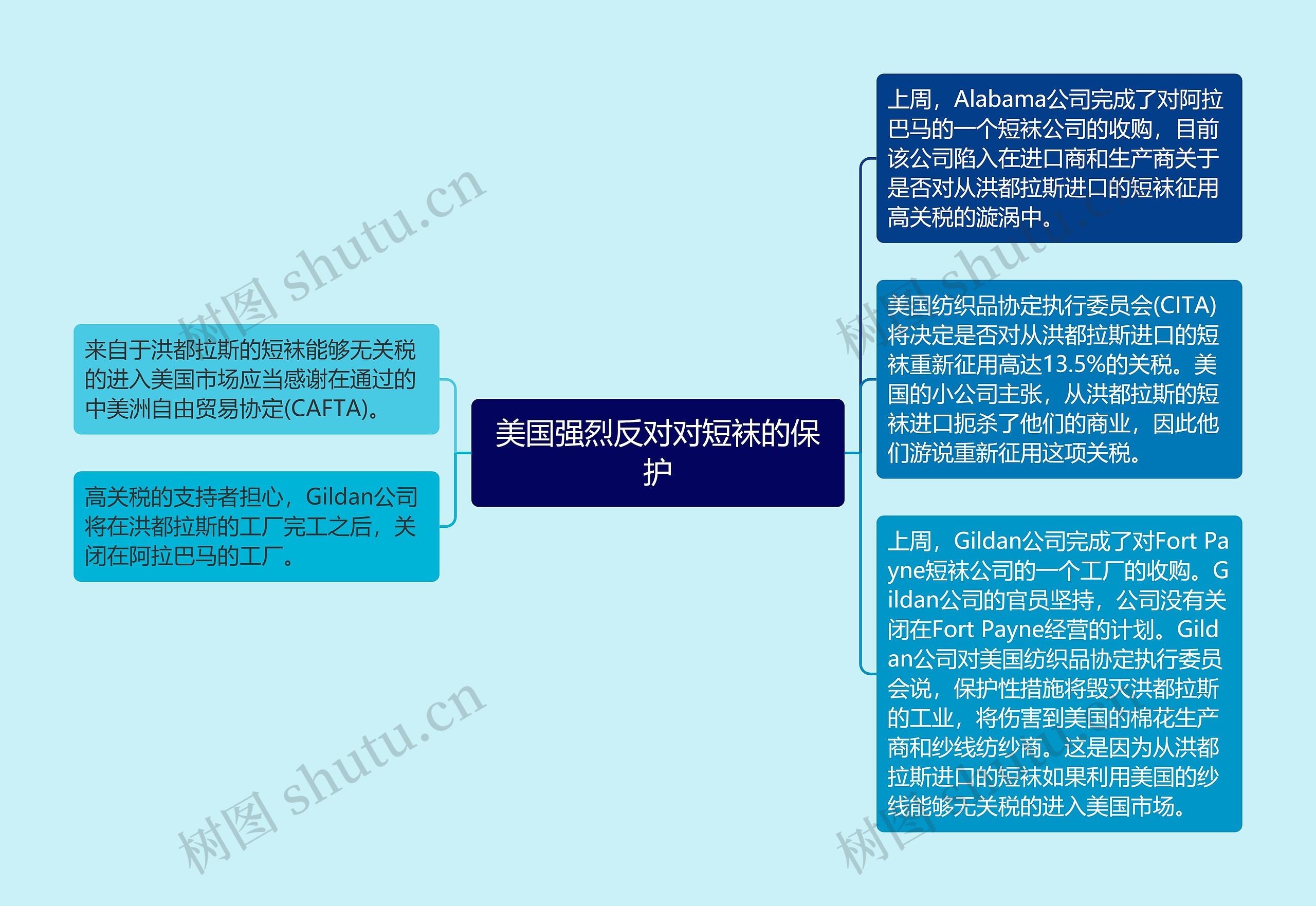 美国强烈反对对短袜的保护思维导图