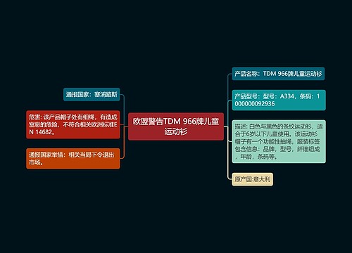 欧盟警告TDM 966牌儿童运动衫