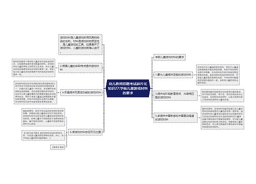 幼儿教师招聘考试碎片化知识27:学前儿童游戏材料的要求