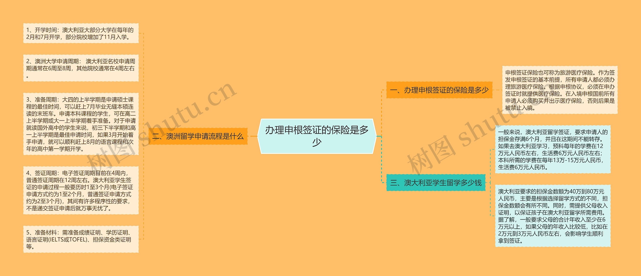 办理申根签证的保险是多少思维导图