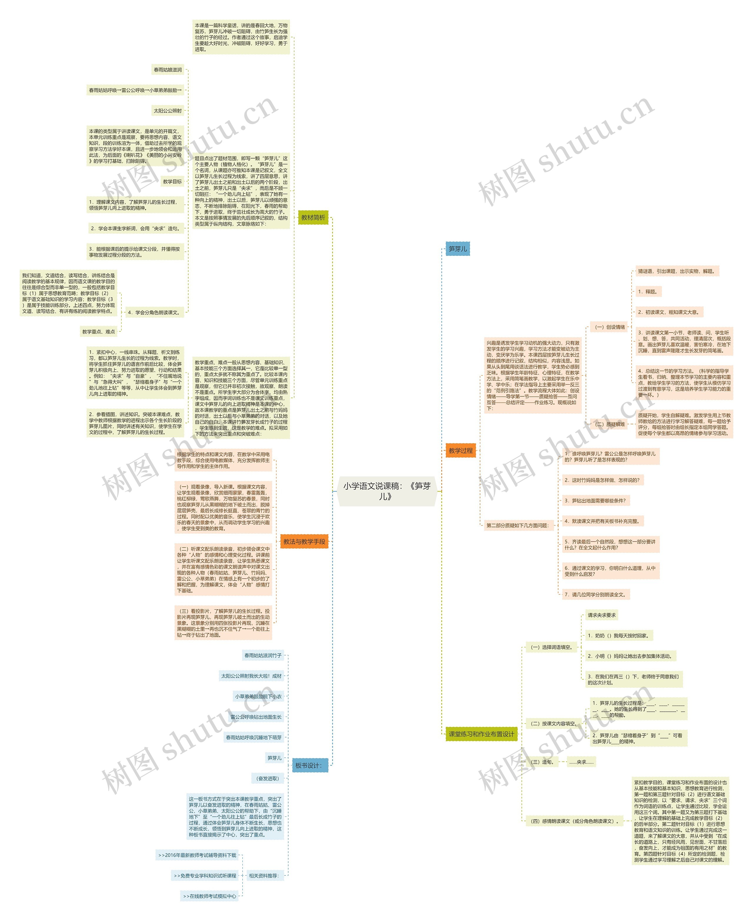 小学语文说课稿：《笋芽儿》思维导图